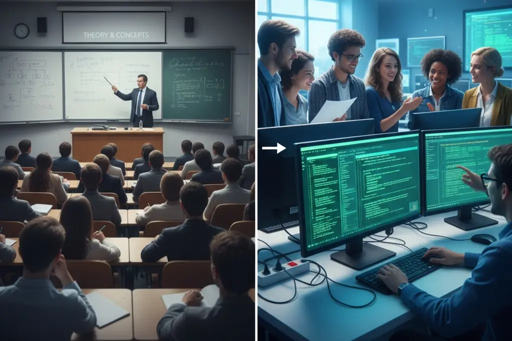 AI automation project-based learning vs traditional training methods