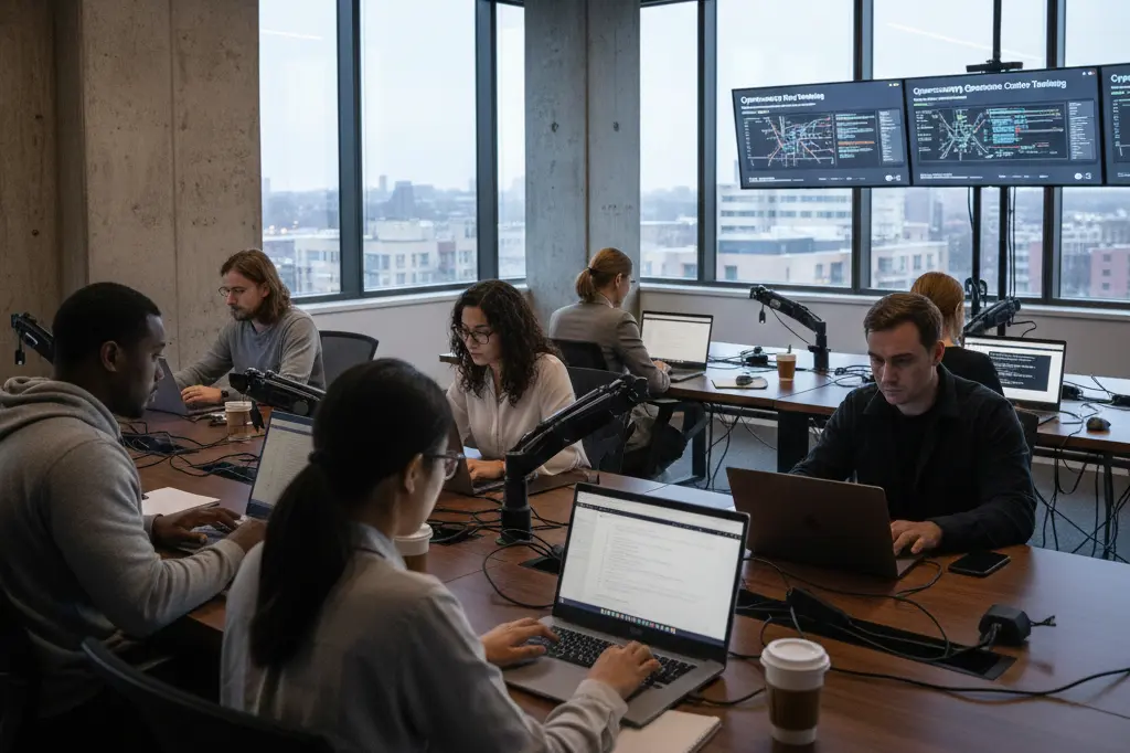 Professionals from different backgrounds learning SOC analyst skills through hands-on training