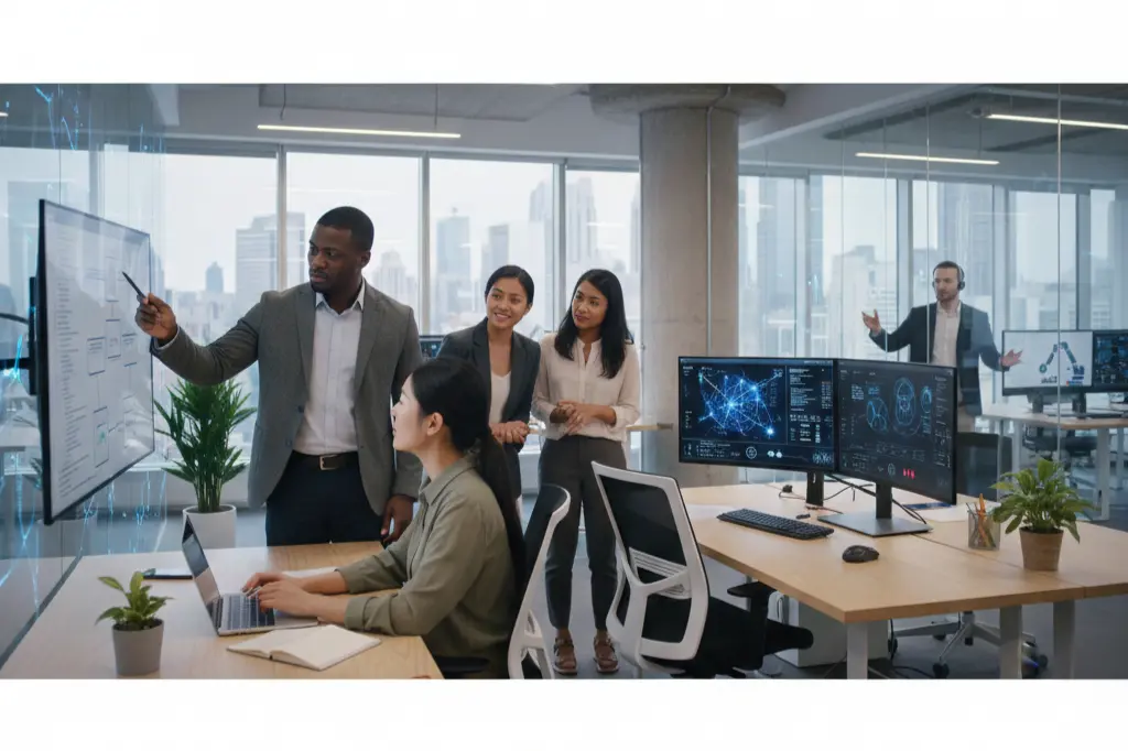 AI automation course students from IT, cybersecurity, and development backgrounds