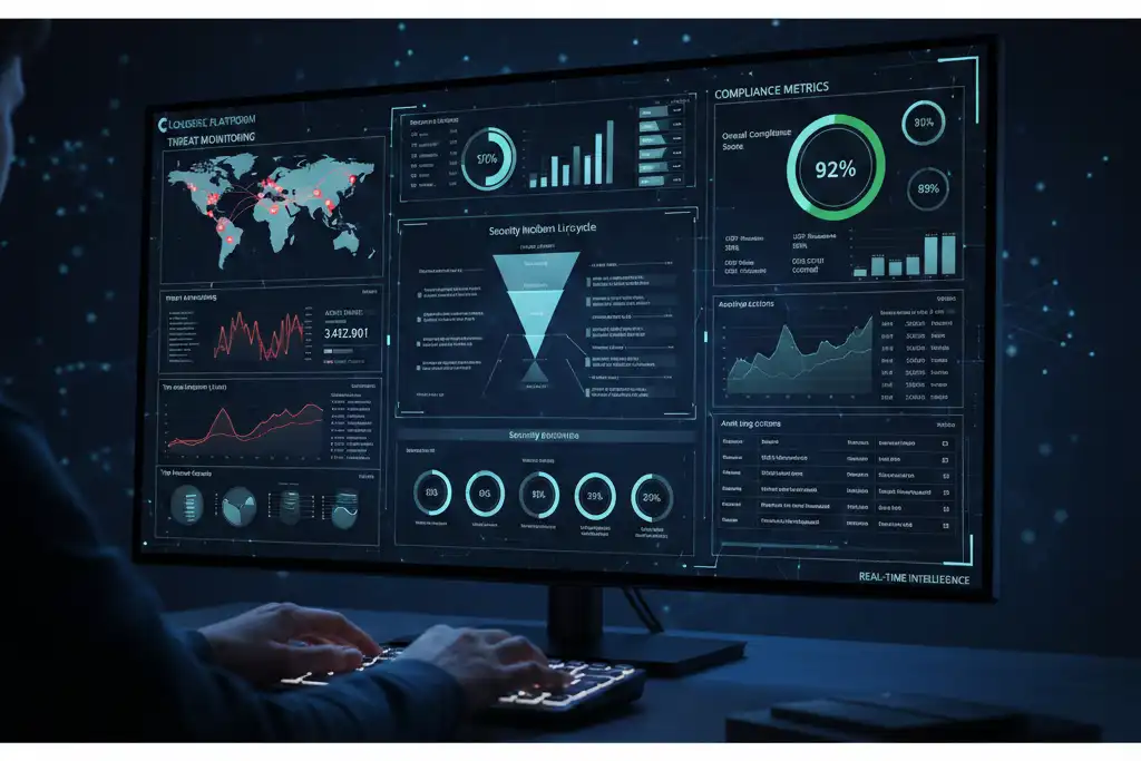 cloud computing certification courses cybersecurity dashboard interface