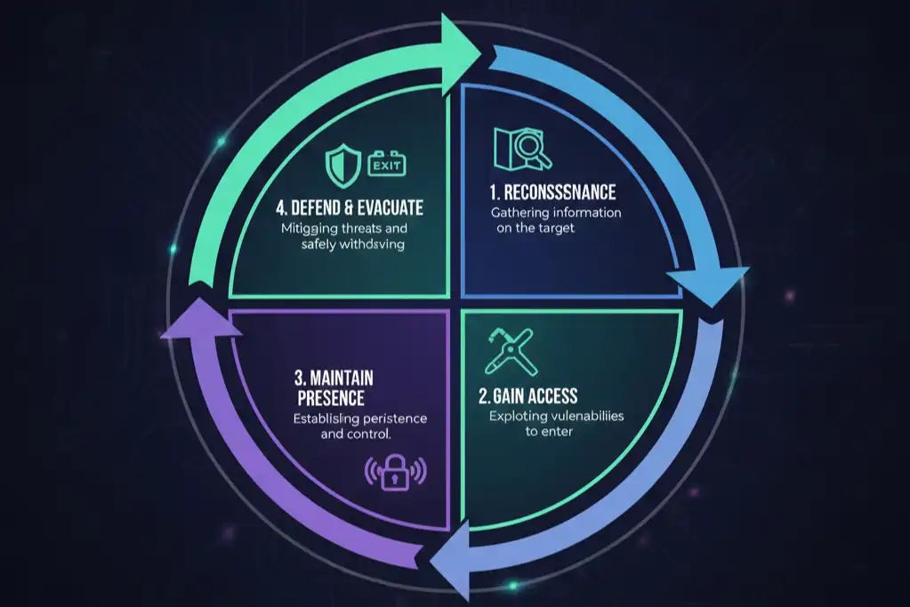 Go Hackers Cloud Hack and Defend methodology cycle showing assess exploit remediate and automate phases for AWS security training
