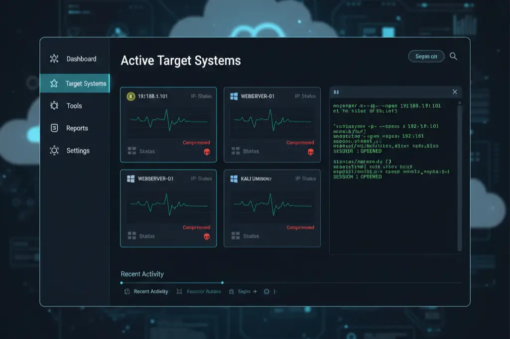 ethical hacking course with hands-on labs platform interface