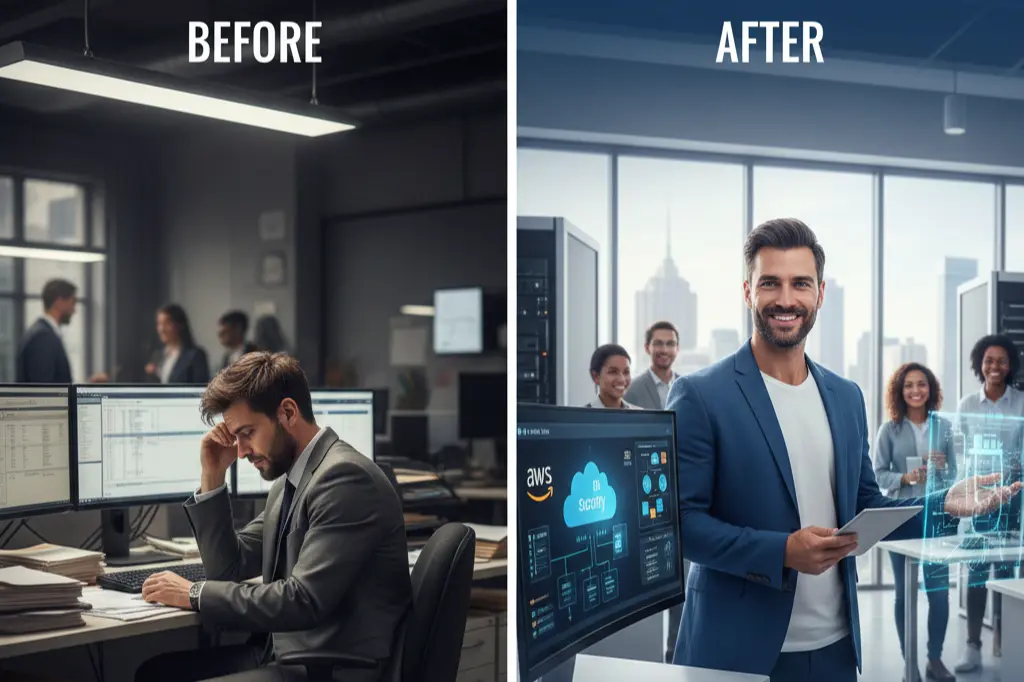 AWS security career change success story visualization